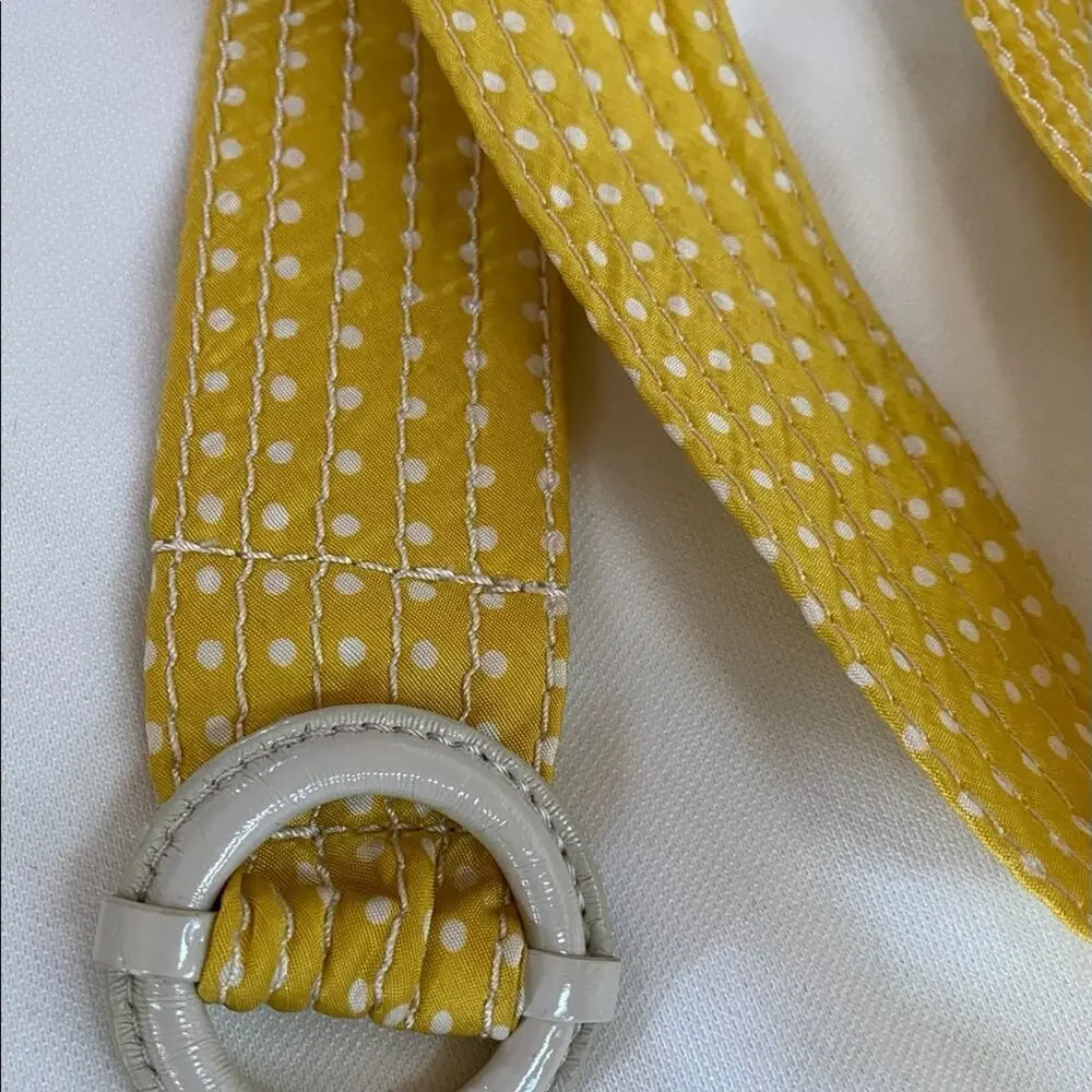 J.CREW S/M Yellow Polka‎ Dot Quilted Silk Belt VERY NICE! - Picture 2 of 5